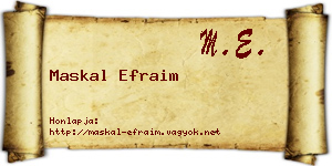 Maskal Efraim névjegykártya